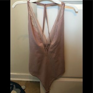 Express lace halter bodysuit